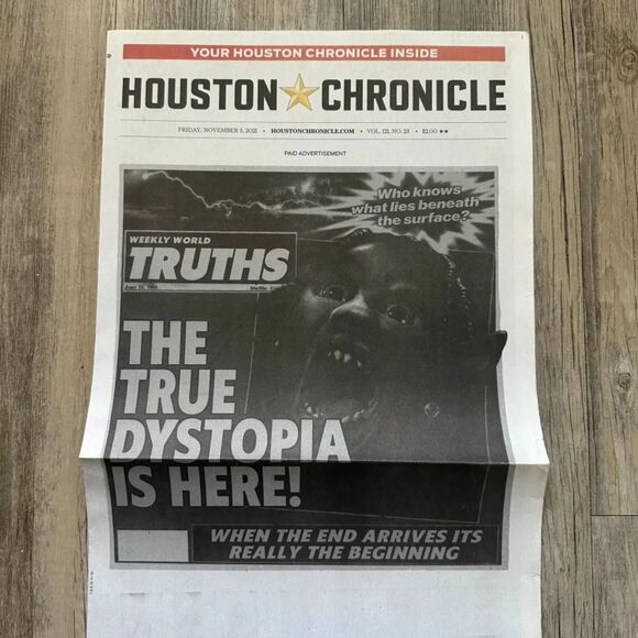 Travis Scott Cactus Jack Houston Chronicles Newspaper Astroworld Festival - Picture 2 of 5